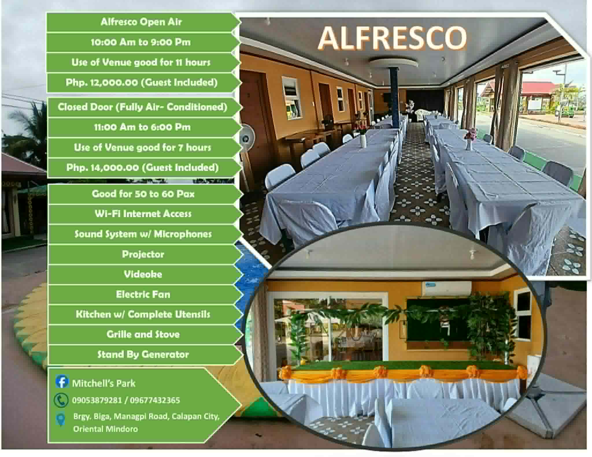 Alfresco event area at Mitchell's Park Resort